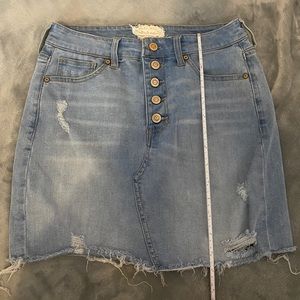light wash jean skirt